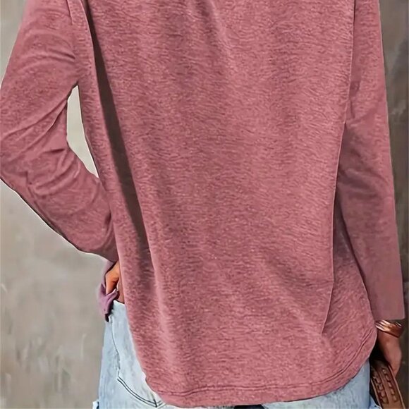 Christmas Tree Graphic Long Sleeve T-Shirt - Pastel Pink NIP - Picture 4 of 4